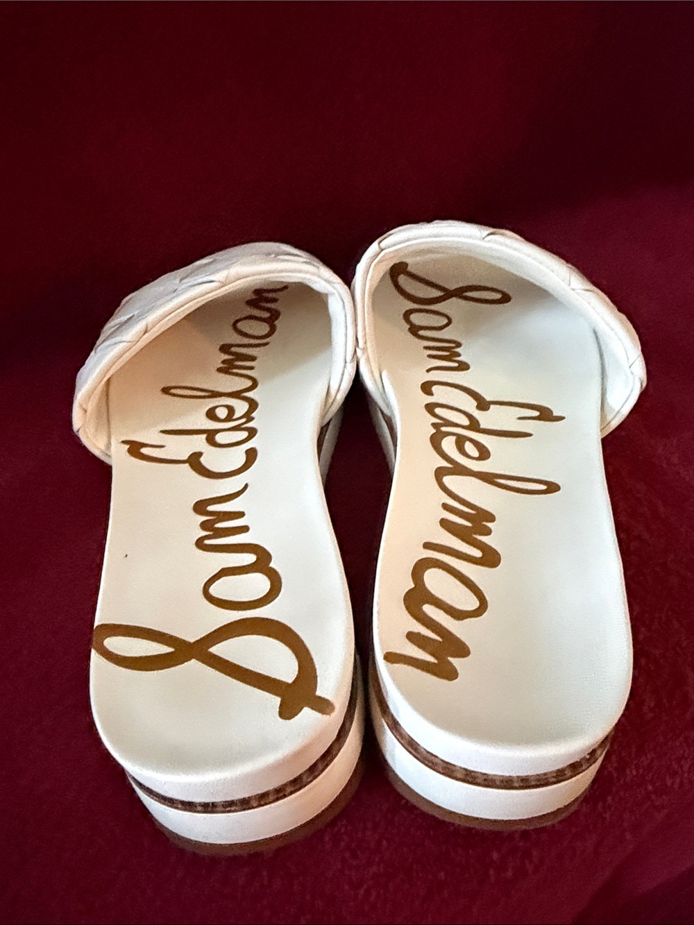 Sam Edelman White Woven Slide Sandals - Picture 3 of 5